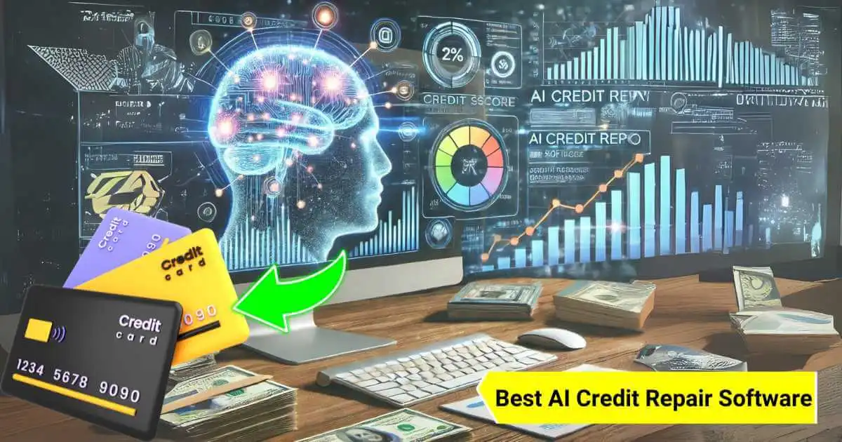 AI credit repair software highlighting errors on a credit report. Improve your credit score with AI!